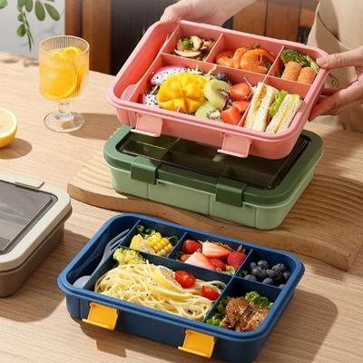 1500 мл Ланч-бокс Bento Портативный Ланч-бокс Детский Студенческий Офисный Ланч-бокс с Ложкой Вилкой Герметичный Подходящий для Микроволновой Печи Контейнер для Хранения Пищи
