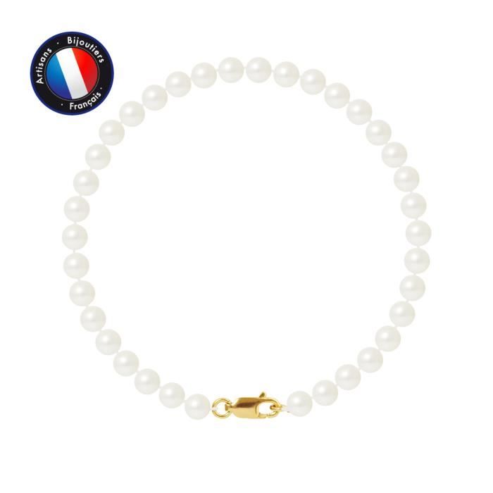 Bracelet - PERLINEA - Freshwater Cultured Pearls 5-6 Mm - 9 Carat Yellow Gold - AAA+ Quality - Women
