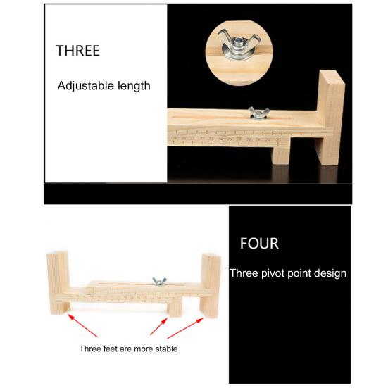 Деревянный браслет-приспособление со шкалой, регулируемая длина, набор для изготовления браслетов своими руками, инструмент для ручного вязания, приспособление для плетения браслетов с 2 зажимами для ремней и шнурков