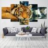 5 Pieces Animal Tiger Scenery Paintings Modular Canvas Picture Frame Wall Art Poster Decoration For Living Room Modern HD Prints