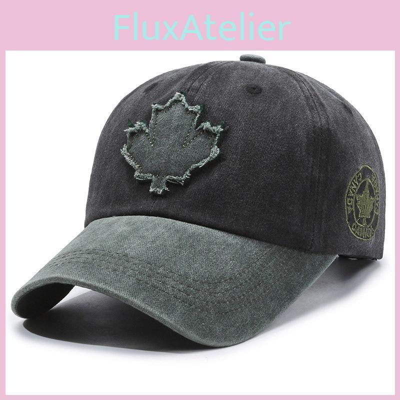 New Trend Adjustable Cotton Baseball Hat With Maple Leaf Decoration Design For All Seasons