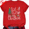 Womens Graphic Printed Short Sleeve Cotton Tshirt for Christmas Crew Neck Short Sleeve All Seasons Casual Fashion Soft  Tees