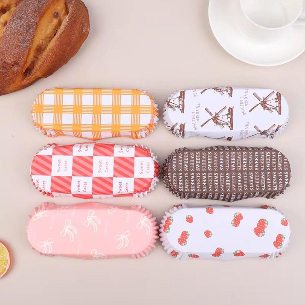 200Pcs Boat Shape Baking Cup Mold Greaseproof Bread Paper Holder Cupcake Liners  Oven Safe