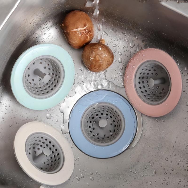4 шт. силиконовый фильтр-заглушка для раковины, сетка для слива кухонной раковины, нажимной напольный слив, фильтр против засорения