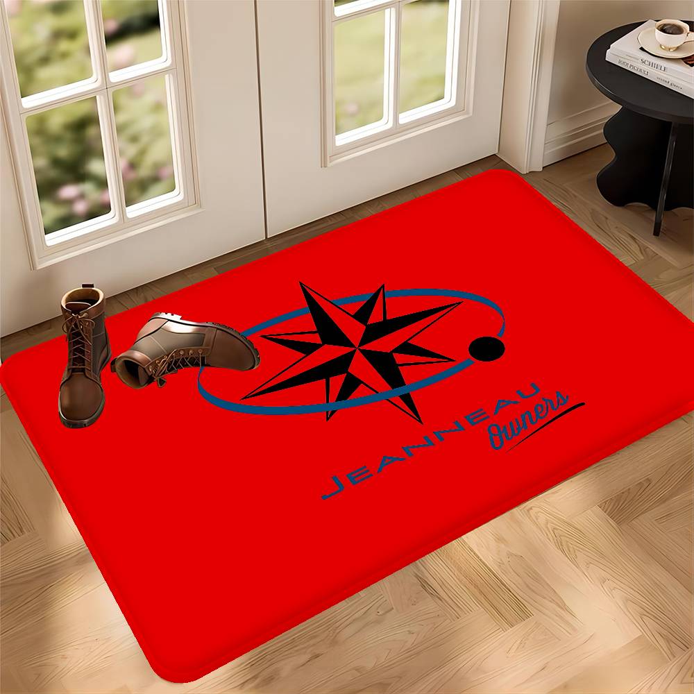 J-JEANNEAU logo Hallway Carpet Washable Non-Slip Living Room Sofa Chairs Area Mat Kitchen Doormat Area Rug