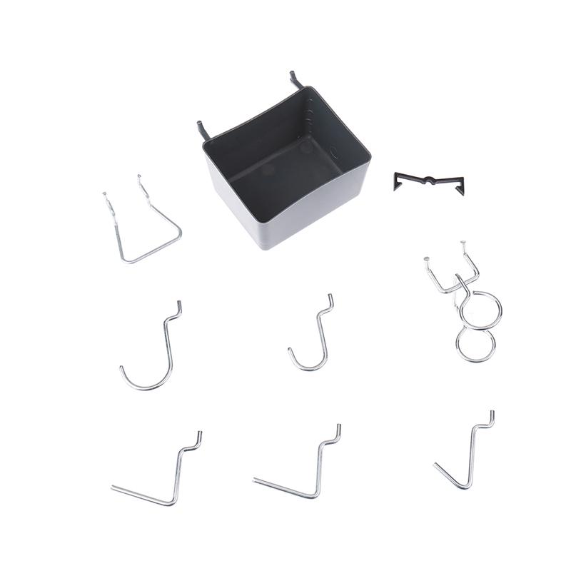 Ассортимент крючков для перфорированной доски, 81 шт., с ящиками для перфорированной доски, замками, инструментами, органайзерами