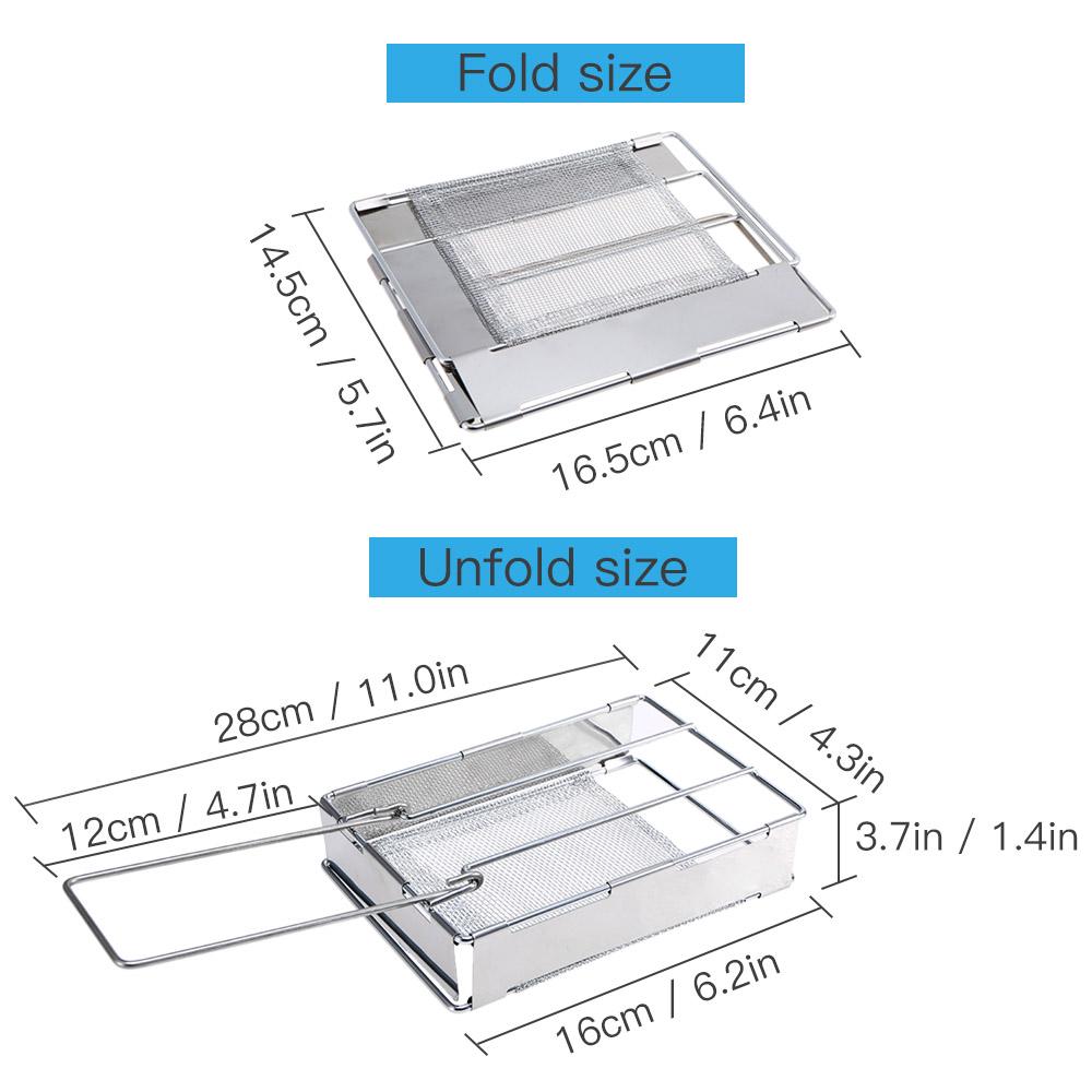 Складной тостер из нержавеющей стали, портативный гриль для кемпинга, хлеба, тостера