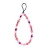 KKBEAD Pink Smiley Face Acrylic Bead Phone Lanyard Rope Pendant