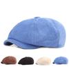 Painter's Hat Octagonal Hat Winter Solid Color Corduroy Forward Hat Youth Beret Newsboy Cap
