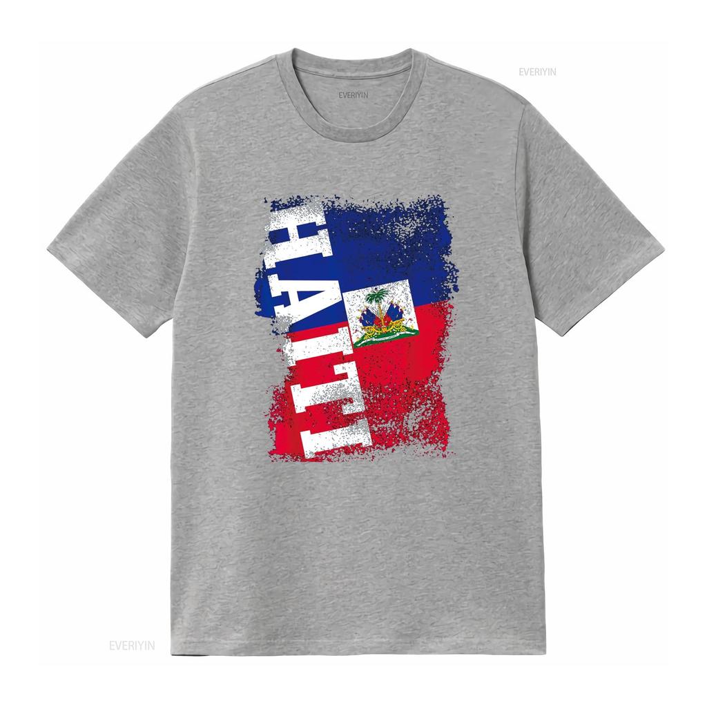Haiti Flag Haitian Pride Vintage T Shirt vintage Washed graphic streetwear Comfortable Top For Everyday Wear Casual