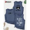 Dog Lover Paw Print Combination Gift Printed Pattern Round Neck3Pack of sleeveless vests for women in spring, summer, and autumn