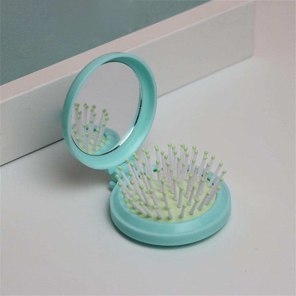 Складная Портативная Маленькая Расческа с Зеркалом для Макияжа DIY Подушечная Расческа для Массажа Головы Зеркало