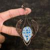 K2 Azurite Handmade Copper Wire Wrap Jewelry Pendant 4.22" B0F93