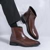 Мужские кожаные ботинки модные Simplicity Pointed Toes Ботильоны для платья Ботильоны Мужские модные высокие ботинки Вечерние мужские туфли на плоской подошве Деловая обувь