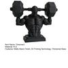 3D Printed Muscle Man Figurine, Matte Black Realistic Iron-Lifting Muscle Shape Model with Stable Base, Gym Decor for Men Fitness Gift