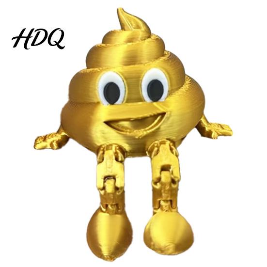 Забавный Декор для Стола в Виде Какашки 3D Печатные Фигурки с Подвижными Ножками Милый Сидящий на Полке Подарок-Розыгрыш Статуэтка Статуэтки Подвижные Сочленения Игрушка-Спиннер для