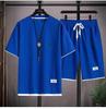 8 Colors S-4XLCasual Suit Summer New Waffle Loose Casual Two-piece Set Cross-border Sports Suit Men's Short Sleeves