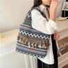 Retro Tassel Shoulder Bag Cloth Bohemian Messenger Bag Portable Ethnic Style Vest Bag  Women