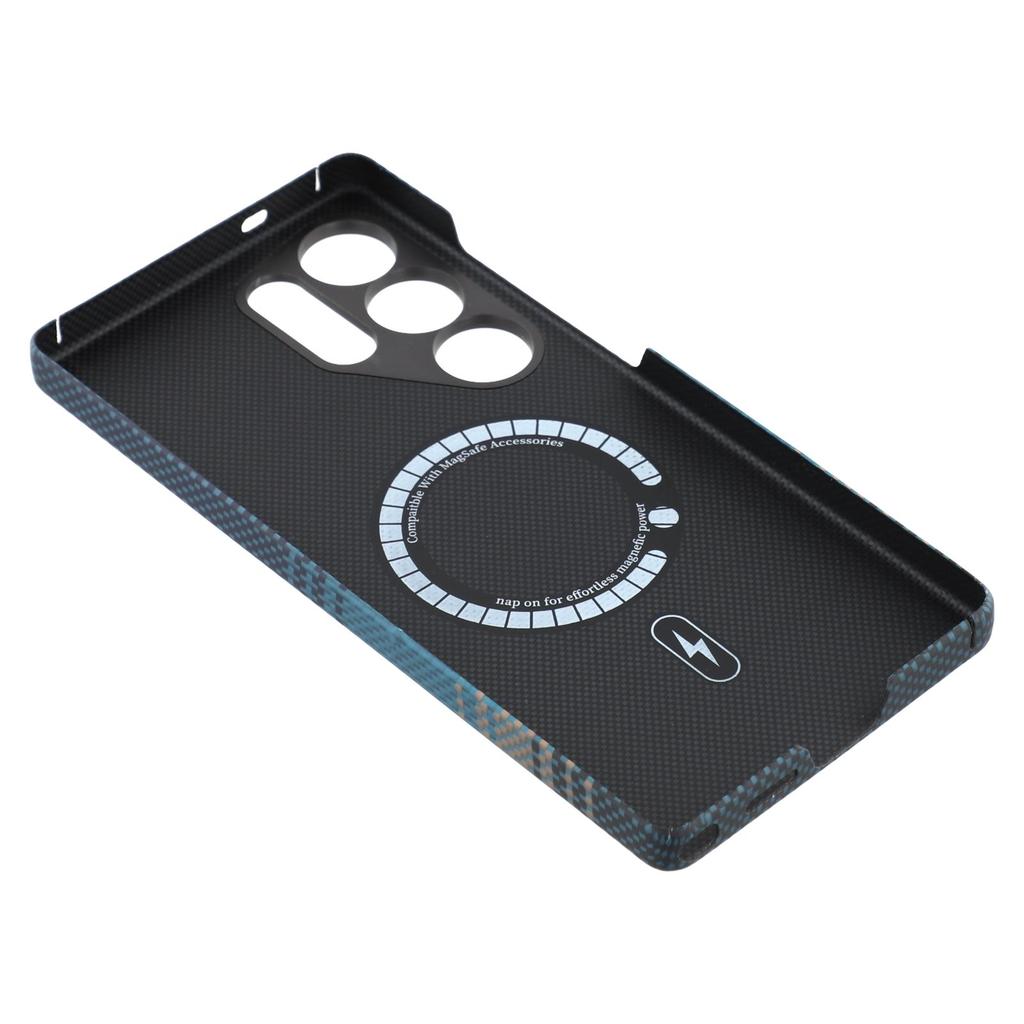 Магнитный чехол для Samsung Galaxy S24 Ultra с точными вырезами, градиентная накладка для телефона из арамидного волокна с металлическим ободком для объектива