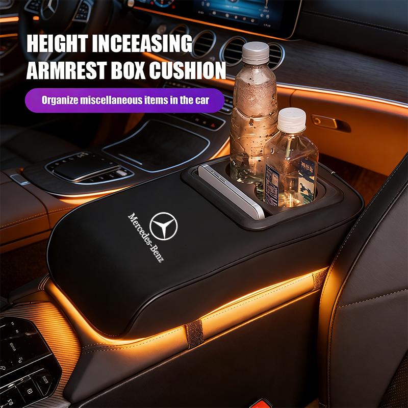 WAM3 Leather Car Armrest Box Center Console Arm Rest Protection Mats For Mercedes Benz W210 W176 AMG CLS CLE CLA GLA GLB GLS Class A
