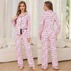 Женские пижамы BRIGHT DEER из искусственного шелка с принтом в виде букв и брюки розового и черного цвета для сна, домашняя одежда для осени