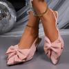High Heel Sandals 2025 Summer New Fine High Heel Pointed Head Leopard Bow Back Hollow Sandals