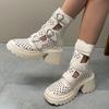 Fashion 2024 High Quality Women's Shoes Belt Buckle Women's Boots Fashion Hollow Out Office and Career New Baotou Sandals Boots Zapatos