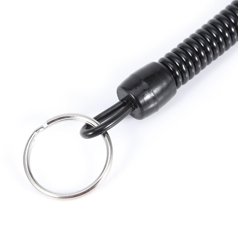 5Pcs Retractable Fishing Lanyards Boating Ropes With Buckle Tackle Secure Accessories Black