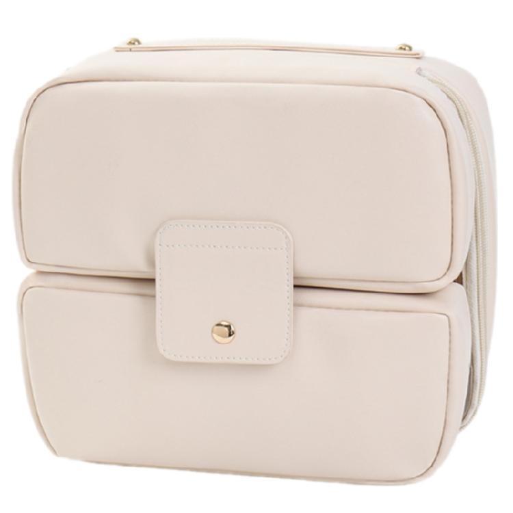 Practical PU Makeup Organizer Multiple Pockets Ergonomic Cosmetic Pouch Toiletry Storage Case for Women Travel Essential