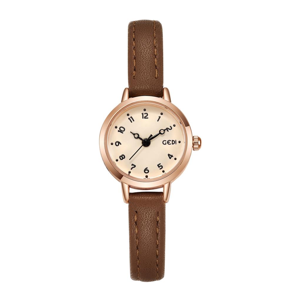 Light Luxury Simple Small Plate Watch Women'S Retro High-End Business Belt Waterproof Quartz Watch
