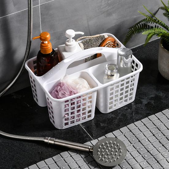 Yousheng Bathroom Storage Basket Divided Grid Design Large Capacity PP Plastic Portable Hollow Home Organizer