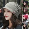 Модная одежда вязаная шапка женская осенне-зимняя шапка однотонная модная уличная ветрозащитная теплая утолщенный капюшон