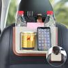 Foldable Car Storage Organizer Waterproof Seat Back Hanging Trash With Small Table Convenient Auto Storage Bag