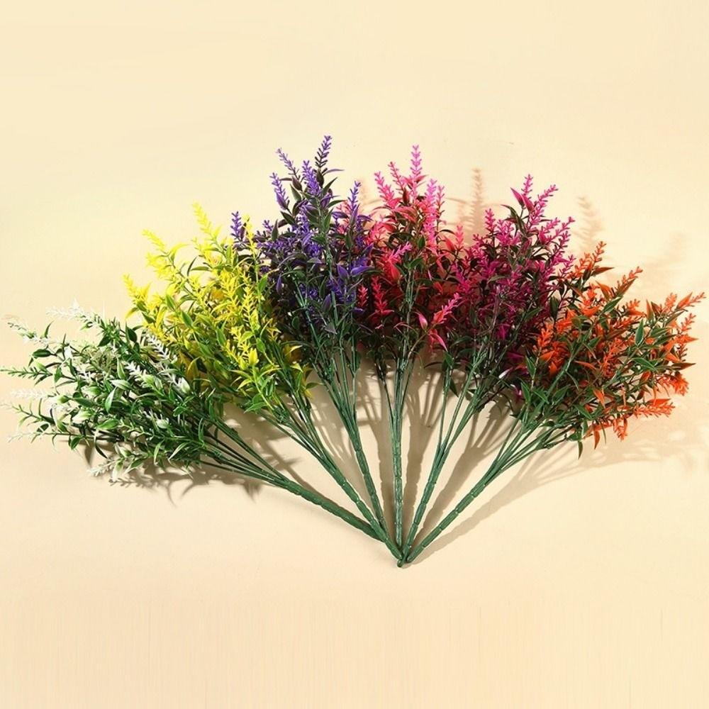 5 Bundles 5 Heads Artificial Lavender Flowers 36cm 7 Colors Fake Flowers Outdoors Garden Lavender Flowers Home Room Table Decor