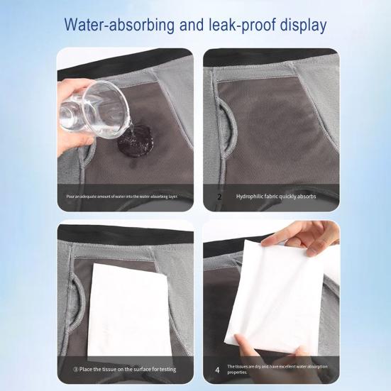 Мужское нижнее белье Непромокаемые трусы-боксеры для пожилых лежачих пациентов, впитывающие прокладки, нижнее белье, моющиеся, многоразовые трусы