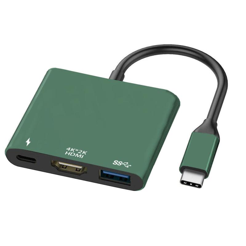 Usb-C 3.1–4k HDMI-совместимый USB-C Кабель-адаптер USB 3.0 Зарядное устройство-концентратор 3 в 1 Аудио-видео