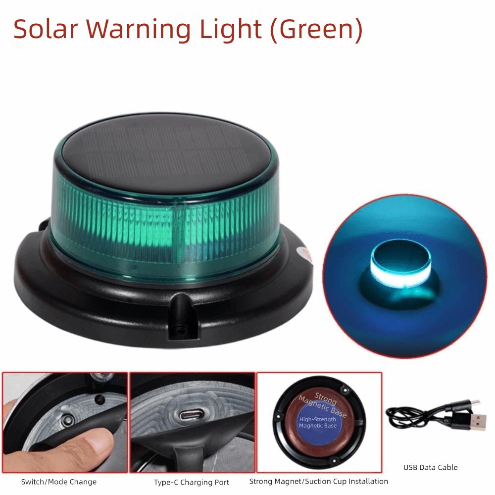 Solar Powered Night Warning Light Magnetic Base Warning Strobe Light Solar Beacon Light Car Roof