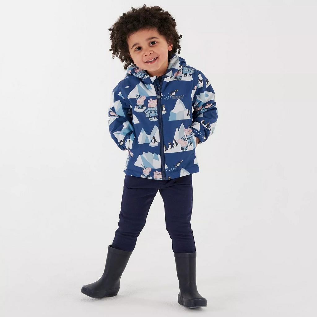 Regatta Childrens/Kids Muddy Puddle Peppa Pig Winter Scene Padded Waterproof Jacket