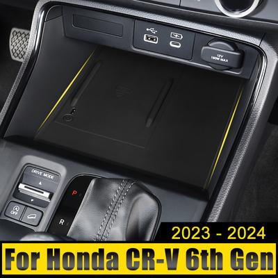 Для Honda CR-V CRV 6-го поколения 2023 2024 2025 гибридный автомобиль салон центральное управление беспроводная зарядка силиконовый чехол коврик наклейка накладка