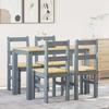 VidaXL Panama 5 Pcs Dining Set Grey Solid Pine Wood, Dining Table Set, Kitchen Table and Chairs, 3345171