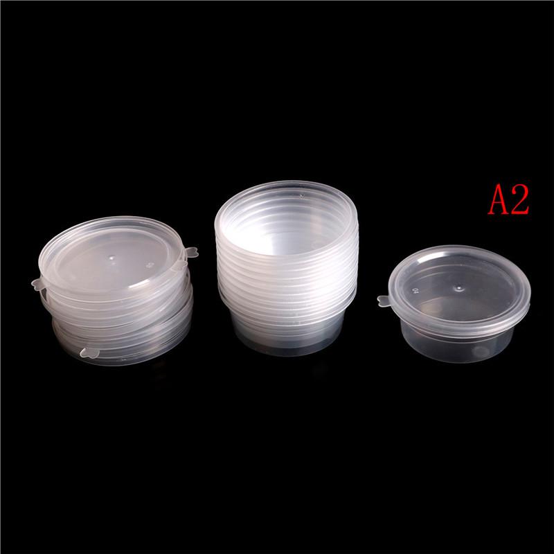 10pcs/lot Plastic Color Plasticine Clear Containers Glue Putty Foam Ball Storage Boxes Slime Storage