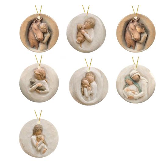 Christmas Ornament for Horse Lovers Hugging Horse Acrylic Pendant Christmas Tree Hanging Decoration Holiday Gifts for Girls Women Cowgirls