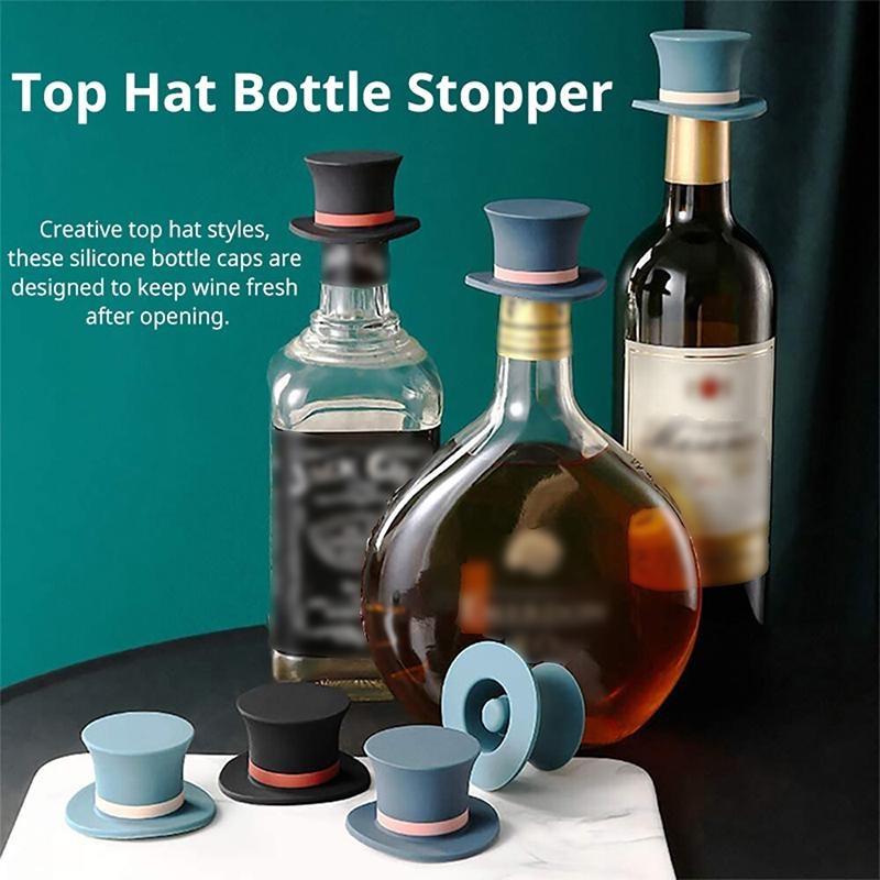 Многоразовая силиконовая пробка для вина, пробка, форма шляпы, вакуумная герметичная крышка для бутылки, пробка для бутылки вина, инструменты для бара