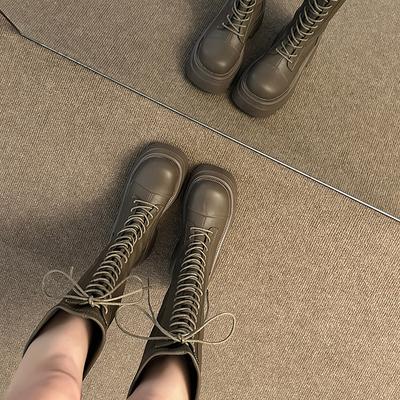 Узкие высокие сапоги для женщин 2024 осень новая корейская версия с чувством дизайна для полных ног, большой обхват голенища увеличивает рост, маленькие сапоги-жокеи