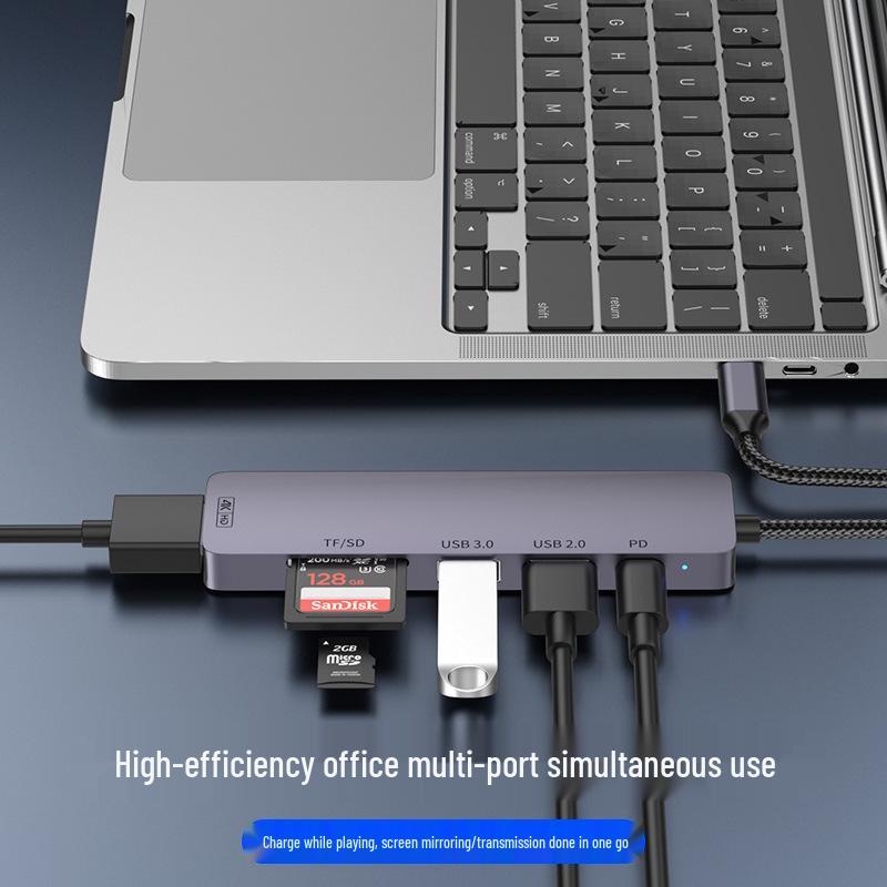 USB-C хаб для ноутбука: Зарядка 100 Вт, USB 3.0, Трансляция на 4K-экран, Док-станция с расширением SD/TF