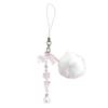 Exquisite Snowball Phone Strap Lovely Snowflake Keychain for Girls Beaded Keyring Embellishments Versatile Phone Lanyard