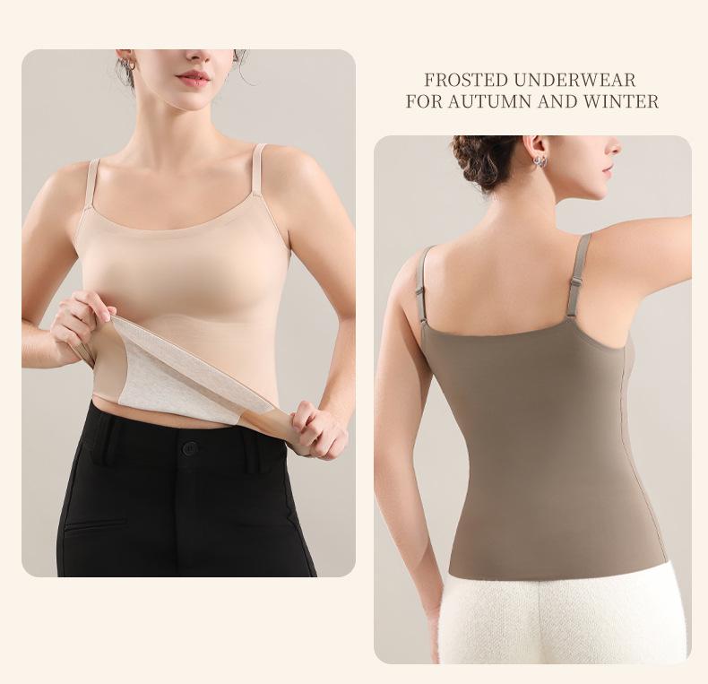 Женский базовый слой L3 из шерсти и шелка, фланелевый, с чашечками и покрытием