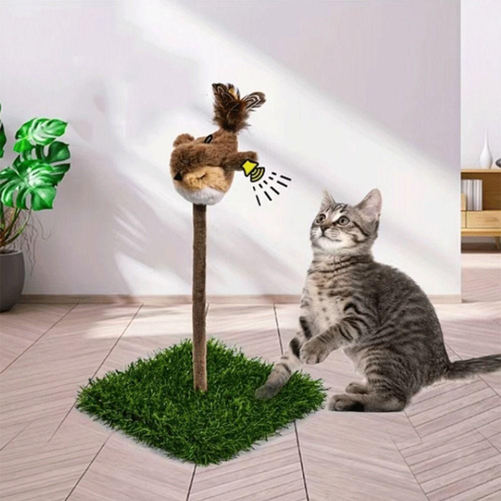 Creative Cat Scratching Tray Plush Sparrow Interactive Cat Toy Cat Spring Toy  Indoor Play