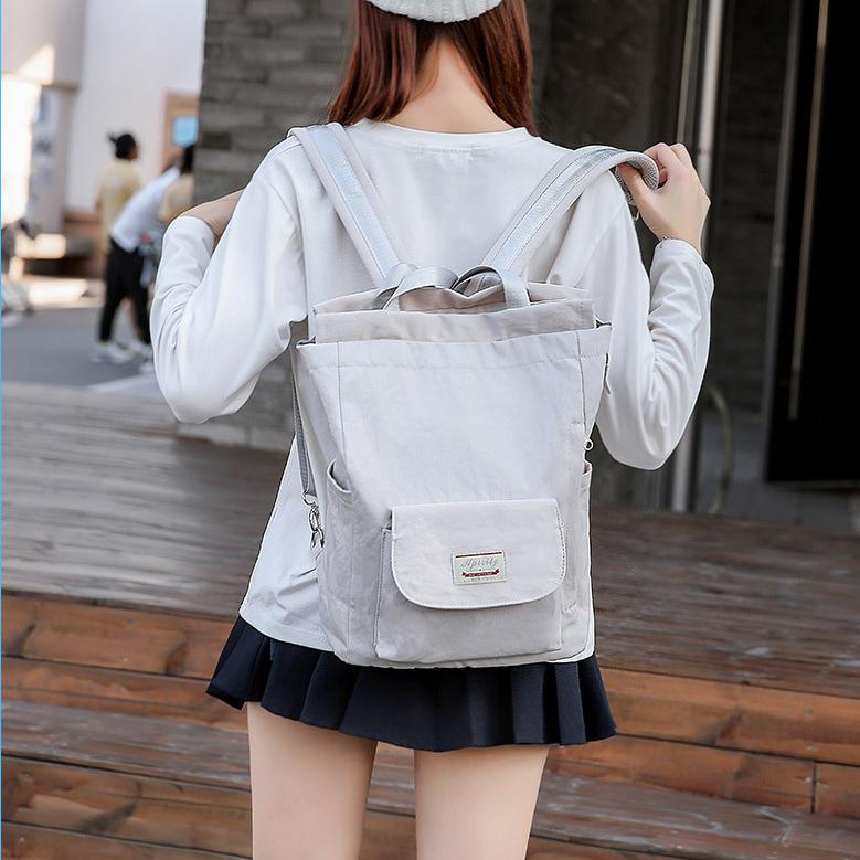 Новая модная женская сумка через плечо, простой стиль, повседневный рюкзак для ноутбука большой емкости, чистый цвет