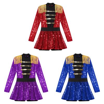 Детский цирковой костюм манежа для девочек, гимнастический купальник с блестками, одежда для джазовых танцев, платье-пачка для балета и танцев